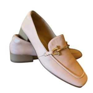 Clarks Womens Pure Block Leather Loafers 9 Blush Gold Hardware Comfort Classic